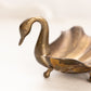 Small Dark Gold Swan Dish with Head Down and 3 Toes