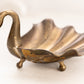 Small Dark Gold Swan Dish with Head Down and 3 Toes