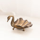 Small Dark Gold Swan Dish with Head Down and 3 Toes