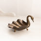 Small Dark Gold Swan Dish with Head Down and 3 Toes