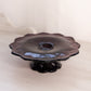 Small Dark Purple Amethyst Glass Footed Dish