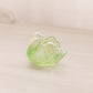 Small Green Iridescent Glass Swan Toothpick Holder