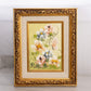 Small Green & Peach Floral Painting in Frame (Signed in Left Corner)