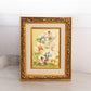 Small Green & Peach Floral Painting in Frame (Signed in Left Corner)