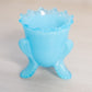 Small Light Blue Milk Degenhart Glass Floral Rom Toothpick Holder