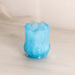 Small Light Blue Milk Glass Toothpick Holder with Circular Designs