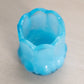 Small Light Blue Milk Glass Toothpick Holder with Circular Designs