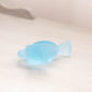 Small Light Blue Satin Glass Bird Figurine with Square Base