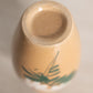 Small Light Brown Ceramic Vase with Floral Designs