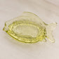 Small Light Yellow Green Glass Fish Dish