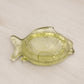 Small Light Yellow Green Glass Fish Dish