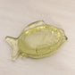 Small Light Yellow Green Glass Fish Dish