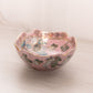 Small Pink Ceramic Glass Bowl with Floral Designs