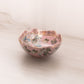 Small Pink Ceramic Glass Bowl with Floral Designs