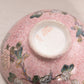 Small Pink Ceramic Glass Bowl with Floral Designs