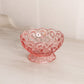Small Pink Glass Footed Moon & Star Bowl