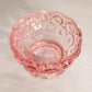 Small Pink Glass Footed Moon & Star Bowl