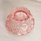 Small Pink Glass Footed Moon & Star Bowl