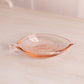 Small Pink Glass Leaf Dish