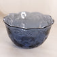 Small Princess House Dark Blue Glass Bowl with Floral Designs