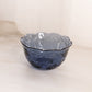 Small Princess House Dark Blue Glass Bowl with Floral Designs