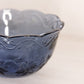 Small Princess House Dark Blue Glass Bowl with Floral Designs