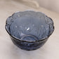 Small Princess House Dark Blue Glass Bowl with Floral Designs