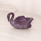 Small Purple Slag Glass Swan Salt Cellar Toothpick Holder