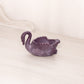 Small Purple Slag Glass Swan Salt Cellar Toothpick Holder