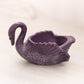 Small Purple Slag Glass Swan Salt Cellar Toothpick Holder