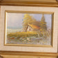 Small Rectangular Barn Painting with Gold Tone Frame