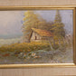 Small Rectangular Barn Painting with Gold Tone Frame