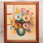 Small Rectangular Flowers in Vase Painting with Brown Wood Frame