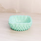 Vintage Fenton Small Square Light Green Milk Glass Hobnail Bowl