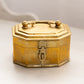 Small Wide Octagonal Brass Hinged Lidded Box