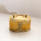 Small Wide Octagonal Brass Hinged Lidded Box
