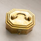 Small Wide Octagonal Brass Hinged Lidded Box