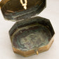 Small Wide Octagonal Brass Hinged Lidded Box