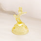 Small Yellow Gold Glass Owl on Branch Floral Ring Holder