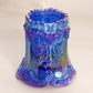 Summit Art Glass Dark Blue Carnival Floral Toothpick Holder