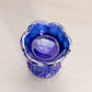Summit Art Glass Dark Blue Carnival Floral Toothpick Holder