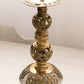 Tall Brass Pricket Candleholder with Floral Designs