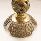 Tall Brass Pricket Candleholder with Floral Designs