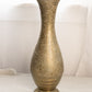 Tall Brass Vase with Floral Designs