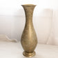 Tall Brass Vase with Floral Designs