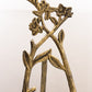 Tall Gold Tone Easel with Flower and Stem Designs and Stem Kickstand