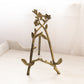 Tall Gold Tone Easel with Flower and Stem Designs and Stem Kickstand