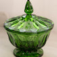 Vintage Anchor Hocking Spearmint Green Glass Fairfield Lidded Dish