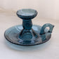 Vintage Dark Blue Candleholder Chamberstick with Handle