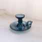 Vintage Dark Blue Candleholder Chamberstick with Handle